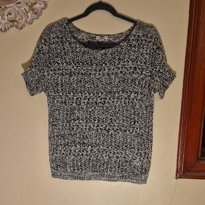 Black and White Knit Top